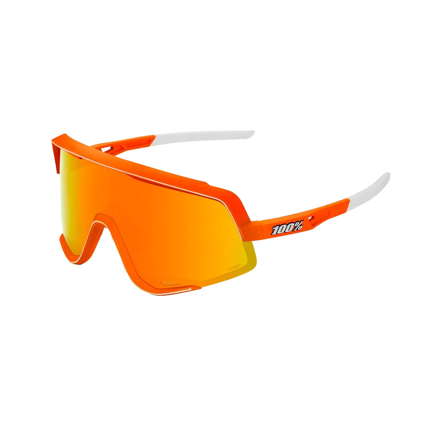 100% Glendale Sunglasses Soft Tact Neon Orange / HiPER Red Multilayer Mirror Lens Sunglasses