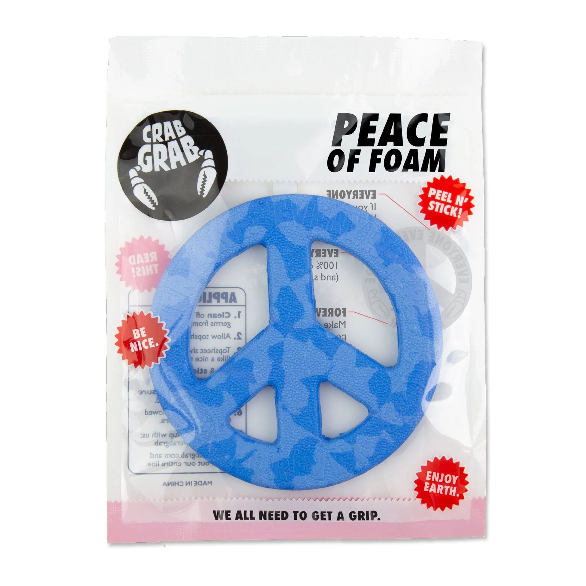 Crab Grab Peace of Foam Traction Pad Blue Swirl OS Stomp Pads