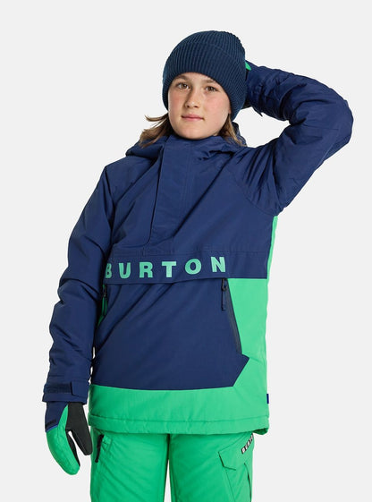 Kids' Burton Frostner 2L Anorak Jacket Dress Blue Galaxy Green - Burton Snow Jackets