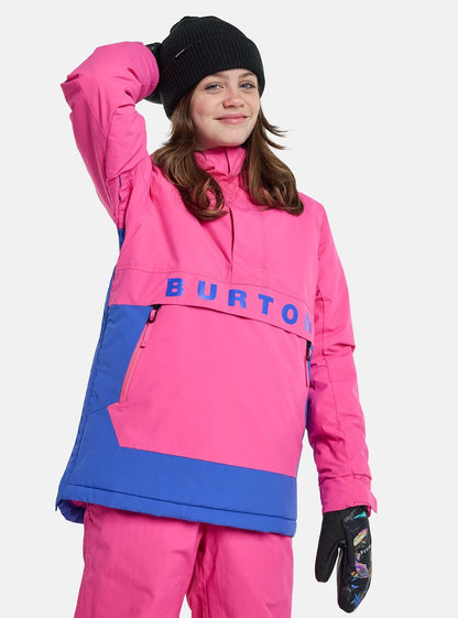 Kids' Burton Frostner 2L Anorak Jacket Fuchsia Fusion Amparo Blue - Burton Snow Jackets