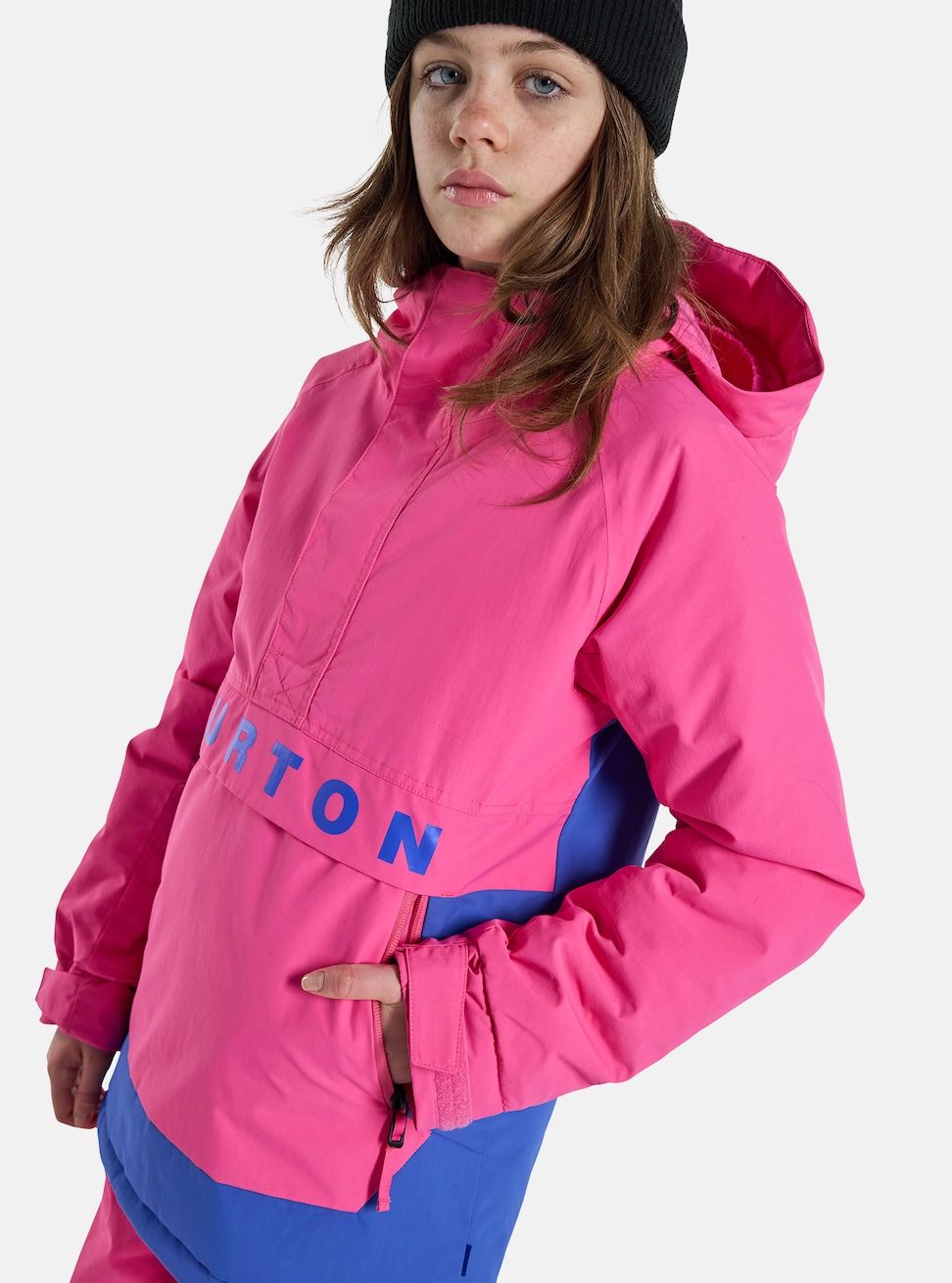 Kids' Burton Frostner 2L Anorak Jacket Fuchsia Fusion Amparo Blue - Burton Snow Jackets