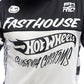 Fasthouse Youth Grindhouse Hot Wheels Jersey White/Black Bike Jerseys