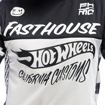 Fasthouse Youth Grindhouse Hot Wheels Jersey White Black - Fasthouse Bike Jerseys
