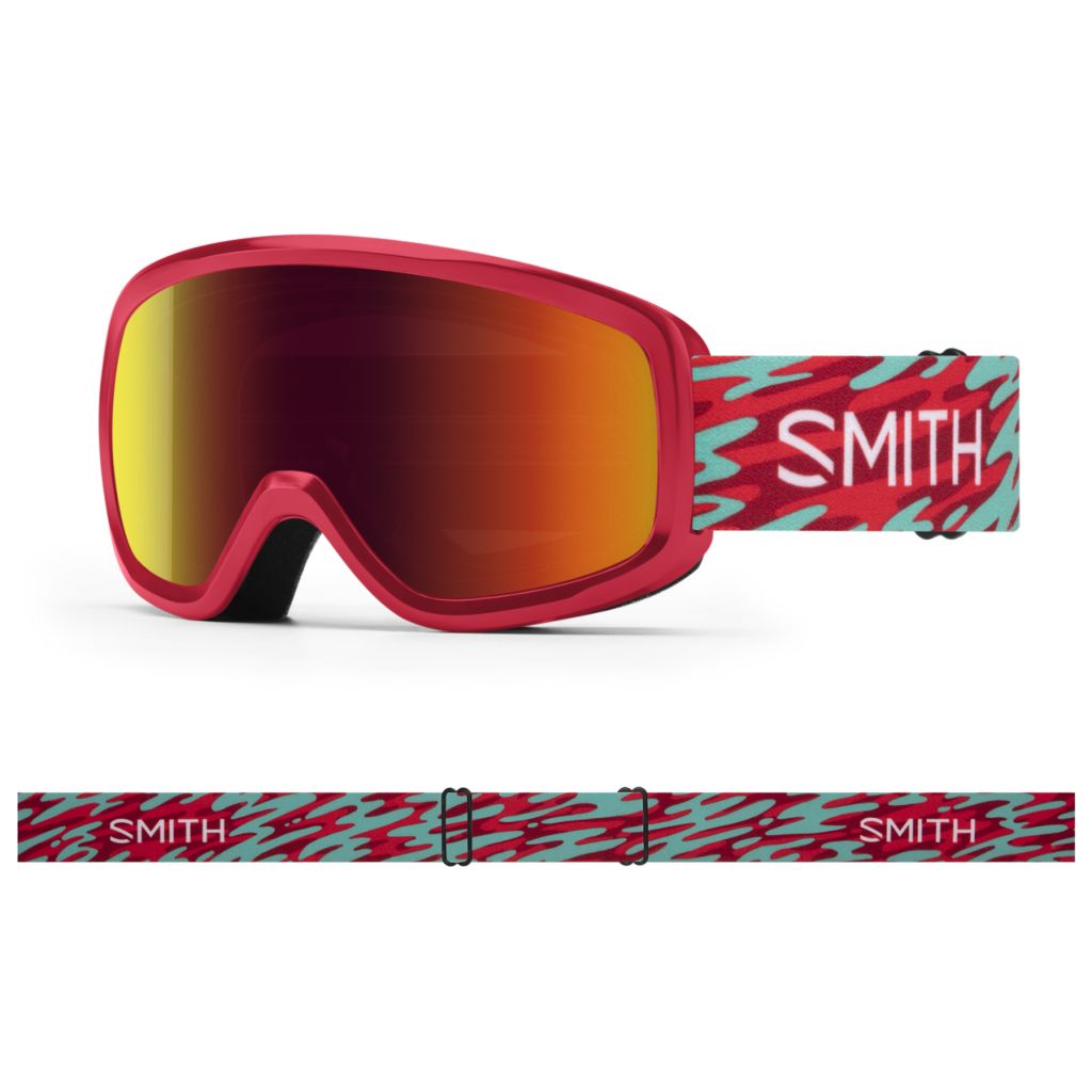 Smith Kids' Snowday Snow Goggle - Openbox Crimson Swirled Red Sol-X Mirror - Smith Snow Goggles
