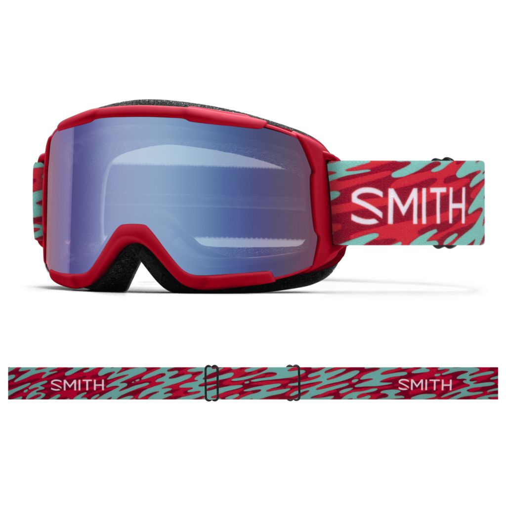 Smith Kids' Daredevil Snow Goggle Crimson Swirled / Blue Sensor Mirror Snow Goggles