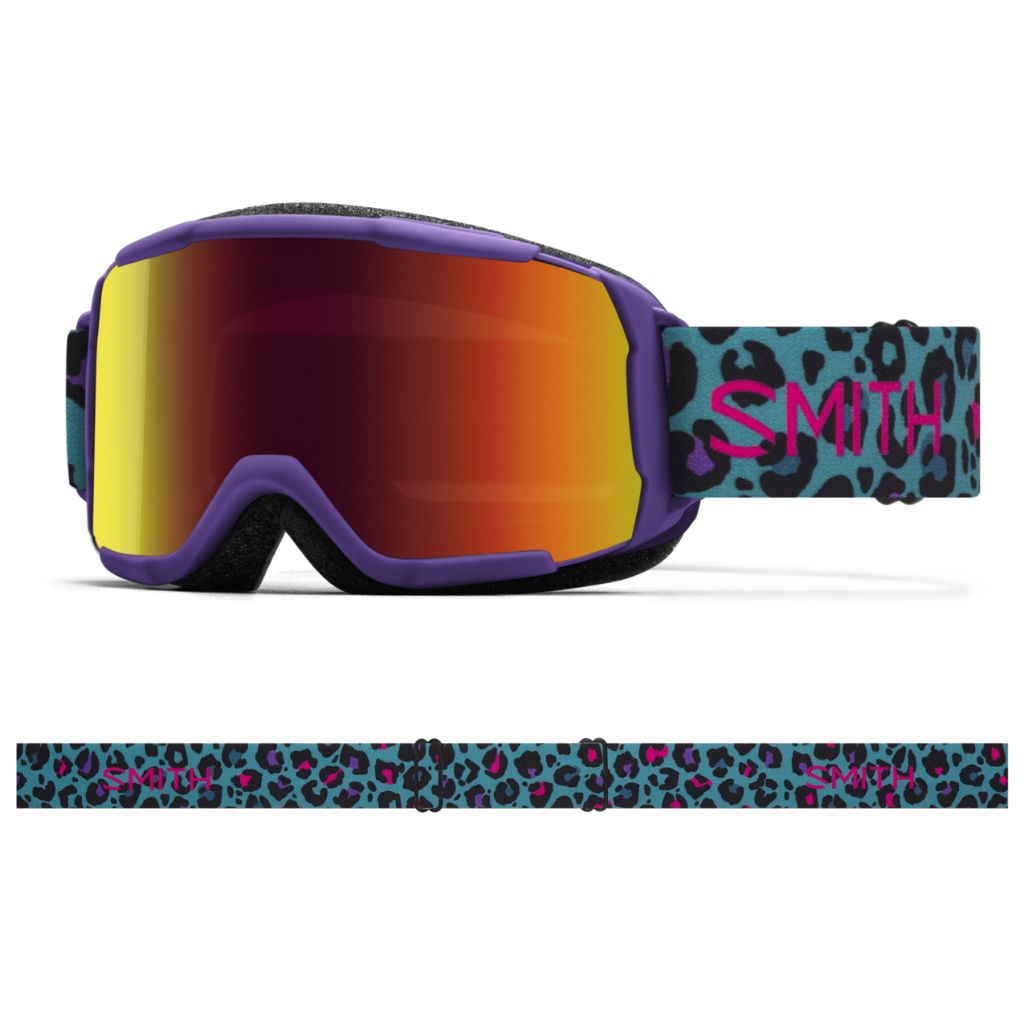 Smith Kids' Daredevil Snow Goggle Purple Haze Neon Cheetah / Red Sol-X Mirror Snow Goggles
