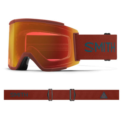 Smith Squad XL Low Bridge Fit Snow Goggle Terra Flow ChromaPop Everyday Red Mirror - Smith Snow Goggles