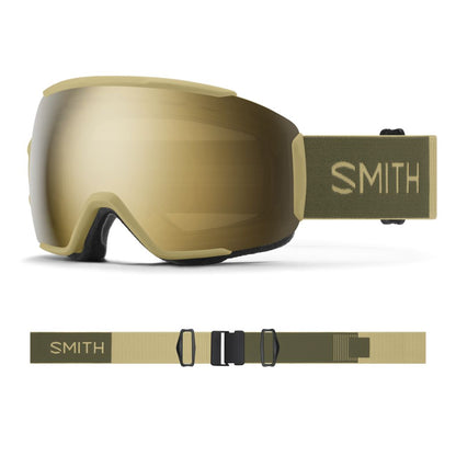 Smith Sequence OTG Low Bridge Fit Snow Goggle Sandstorm Forest ChromaPop Sun Black Gold Mirror - Smith Snow Goggles