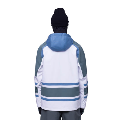 686 Waterproof Slapshot Hoodie White Colorblock - 686 Sweatshirts & Hoodies