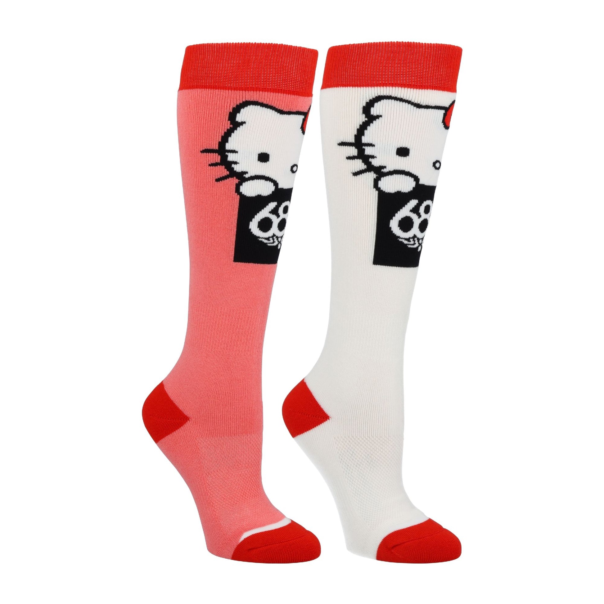 686 Women's Hello Kitty 2-Pack Socks Hello Kitty Red White - 686 Snow Socks