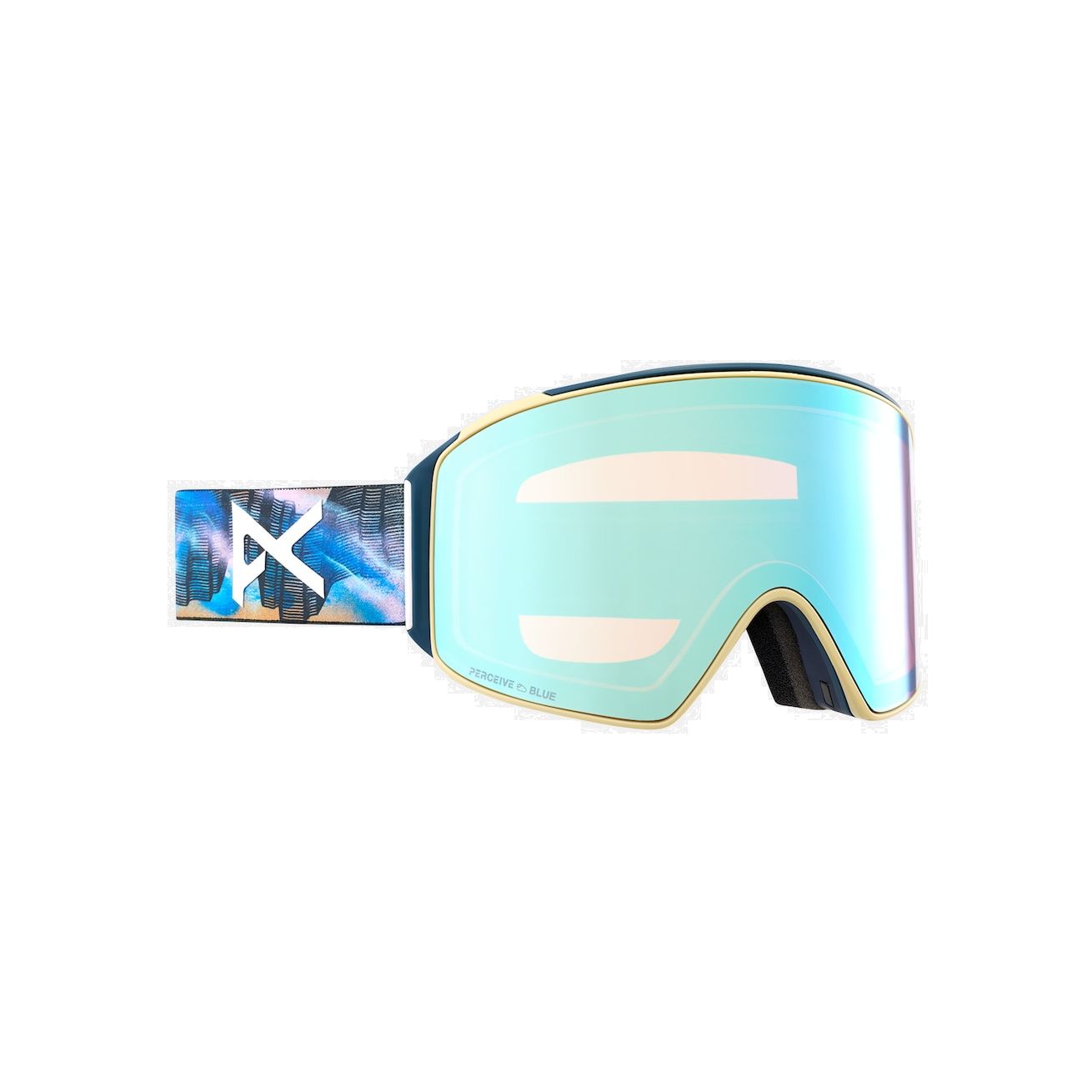 Anon M4 Cylindrical Goggles + Bonus Lens + MFI Face Mask Chet Malinow / Perceive Variable Blue Snow Goggles