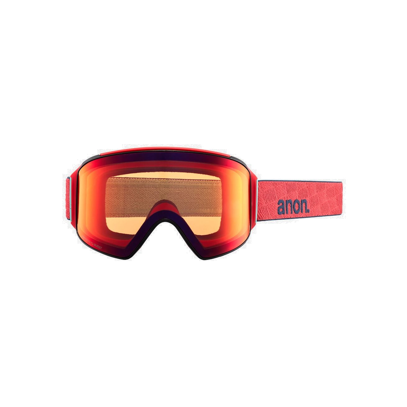 Anon M4 Cylindrical Goggles + Bonus Lens + MFI Face Mask - Low Bridge Fit Coral / Perceive Sunny Bronze Snow Goggles