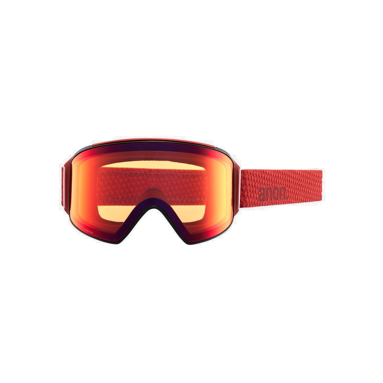 Anon M4 Cylindrical Goggles + Bonus Lens + MFI Face Mask - Low Bridge Fit - Openbox Mars Perceive Sunny Red Snow Goggles
