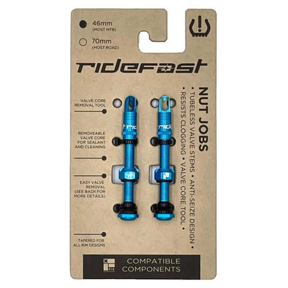 RideFast Nut Jobs Valve Set Turquoise 46mm - RideFast Valves