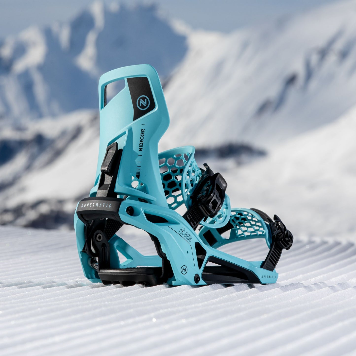 Nidecker Supermatic Snowboard Bindings Escape Cyan - Nidecker Snowboard Bindings