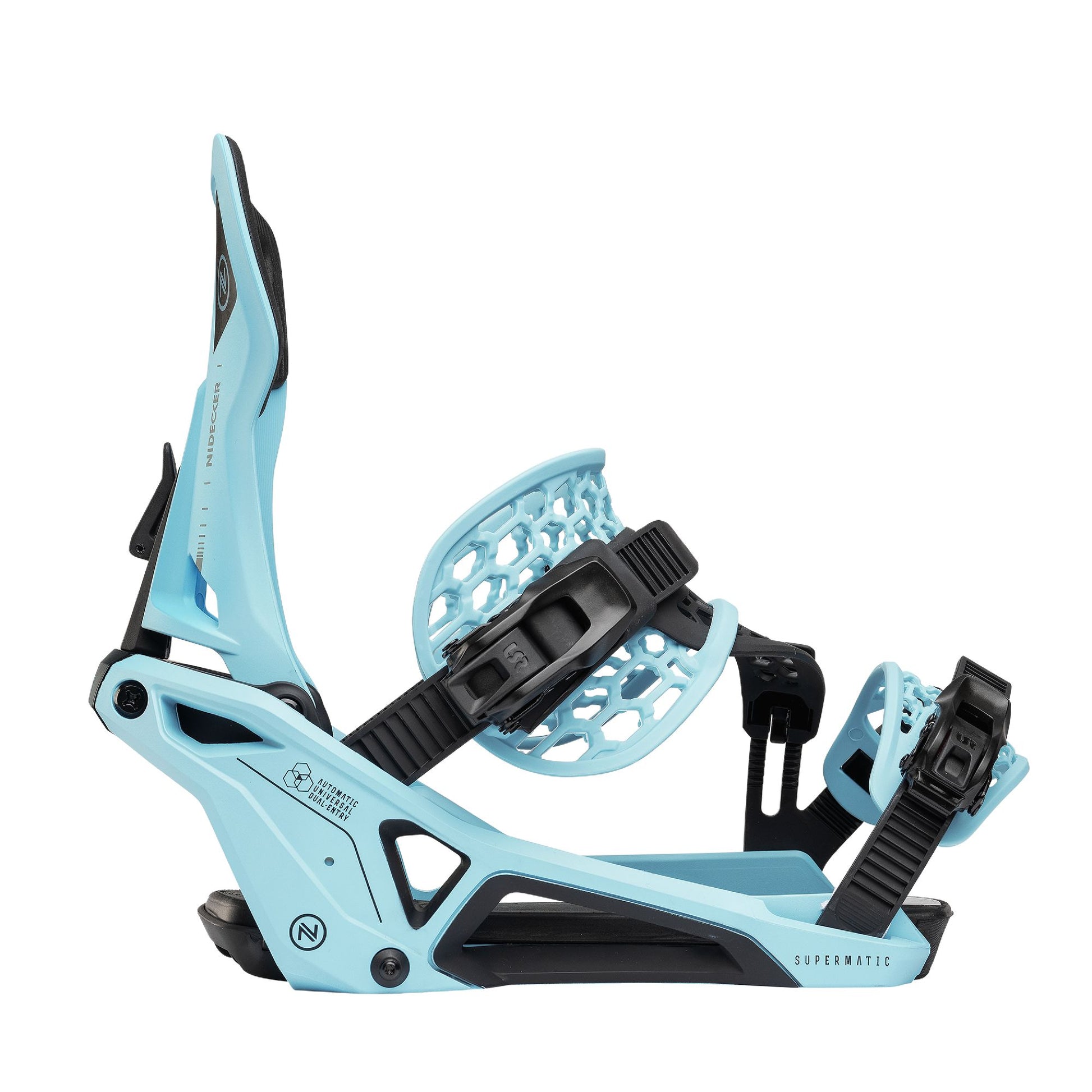 Nidecker Supermatic Snowboard Bindings Escape Cyan - Nidecker Snowboard Bindings