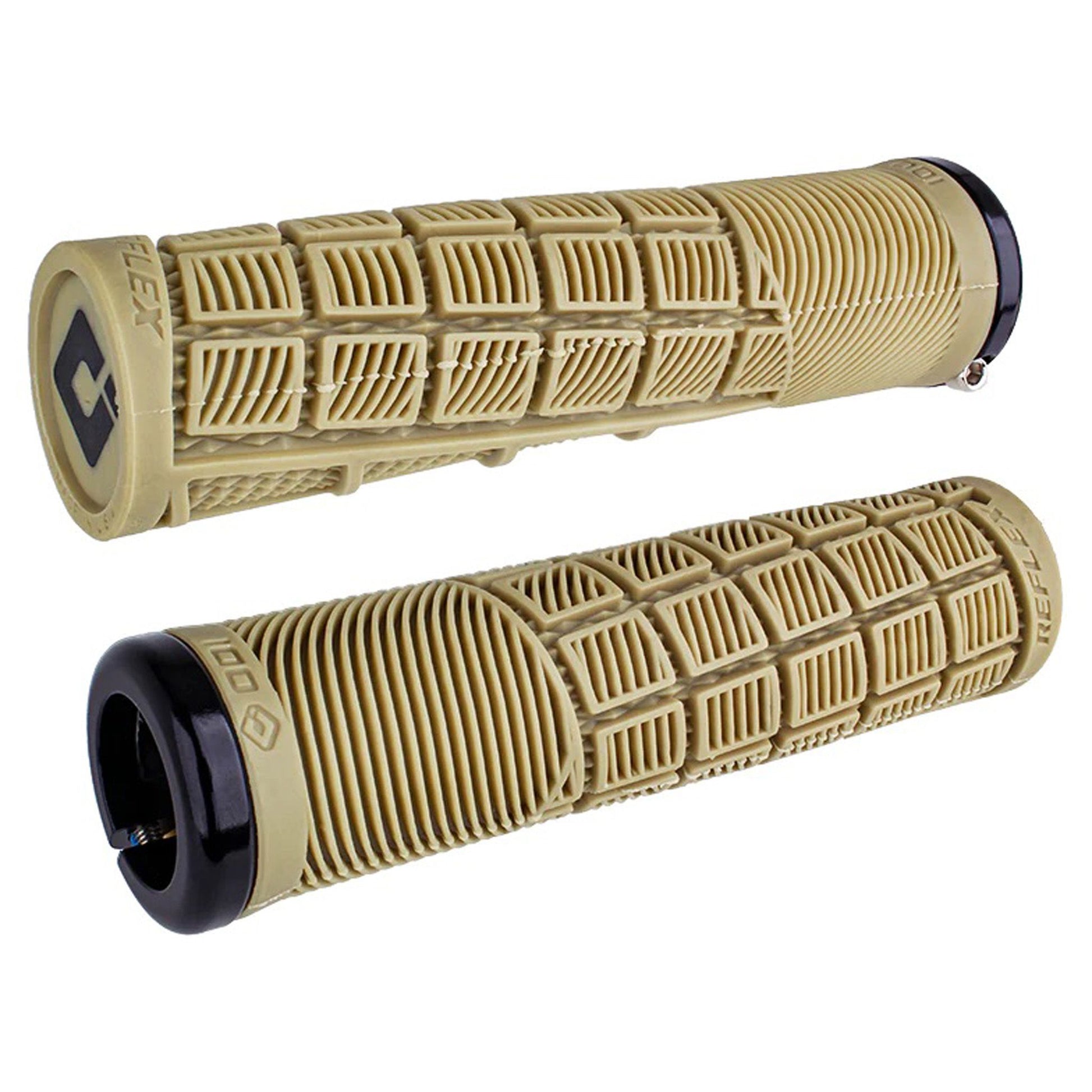 ODI Lock-On MTB Reflex Grips Tan Black OS - ODI Grips & Tape