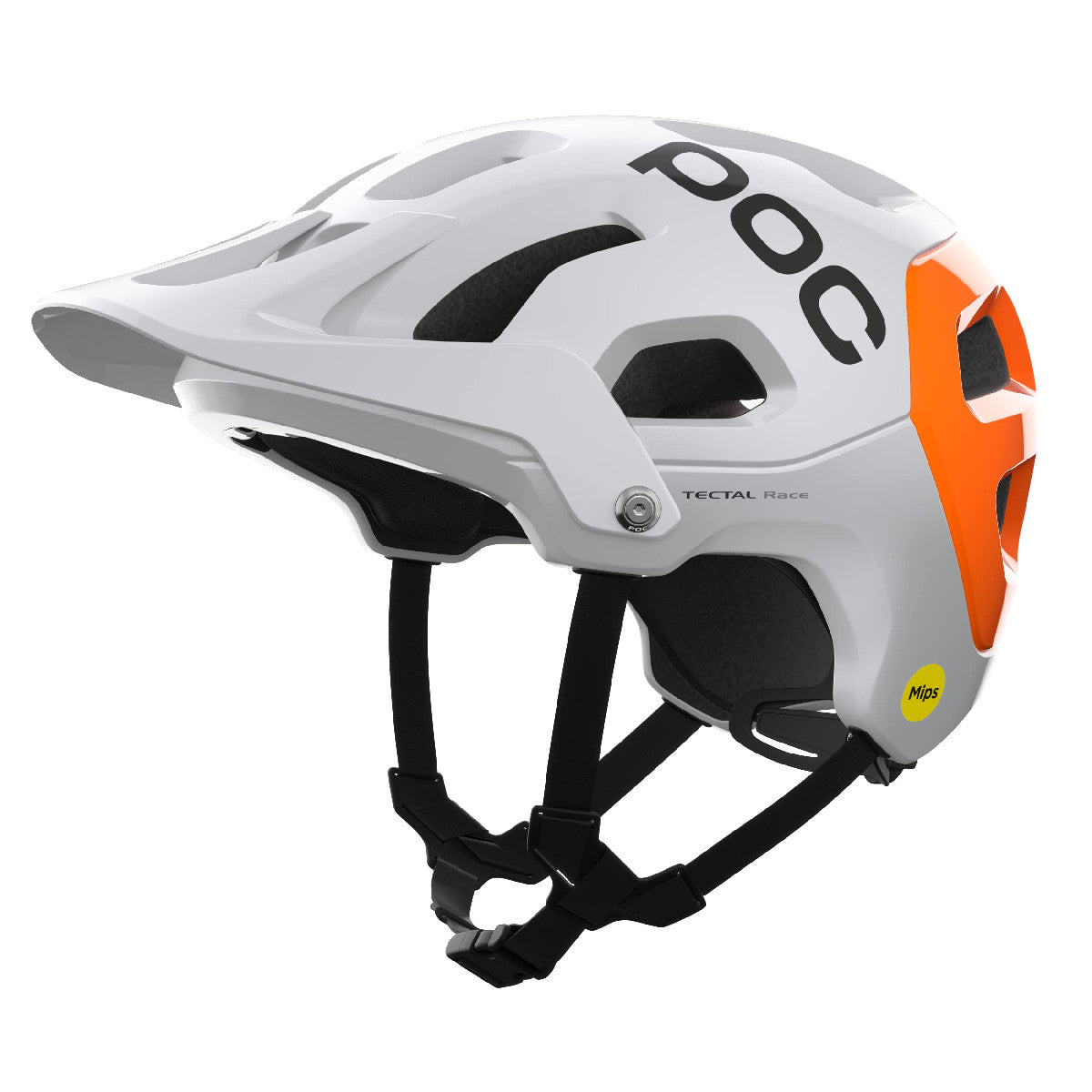 POC Tectal Race MIPS Helmet NFC Hydrogen White Fluorescent Orange AVIP M - POC Bike Helmets