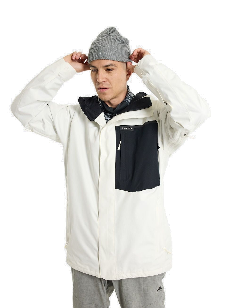 Men's Burton Powline GORE-TEX 2L Jacket Stout White/True Black Snow Jackets