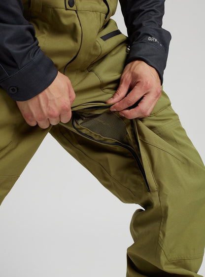 Men's Burton Reserve Bib Pants - Tall Martini Olive - Burton Snow Pants