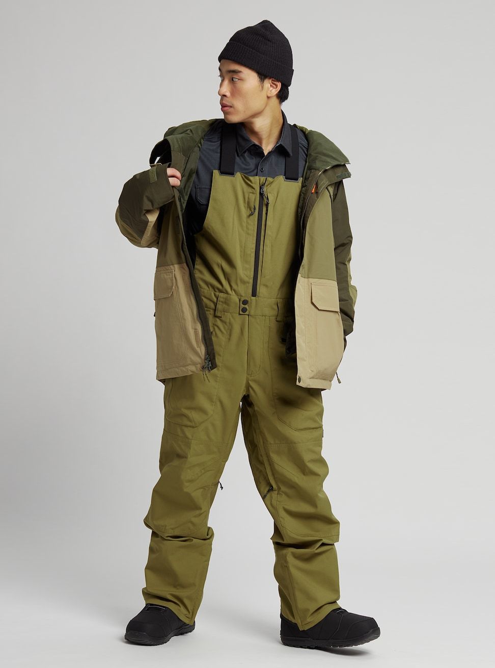 Men's Burton Reserve Bib Pants - Tall Martini Olive - Burton Snow Pants