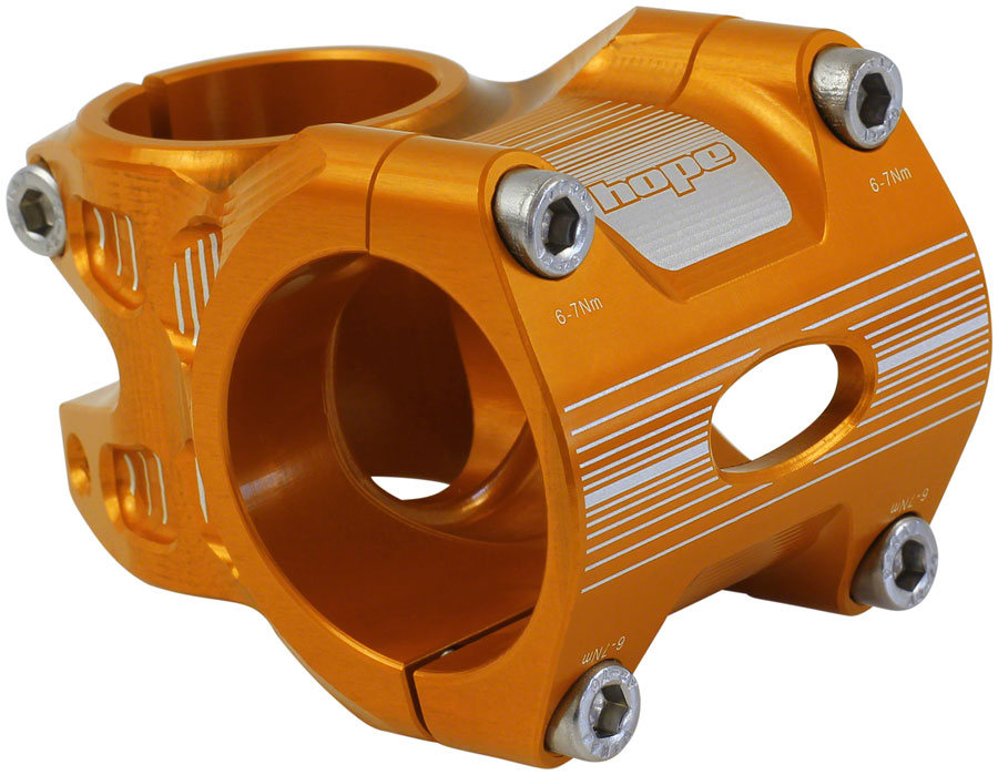 Hope AM/Freeride Stem - 35mm 35 Clamp +/-0 1 1/8" Aluminum Orange - Hope Stems