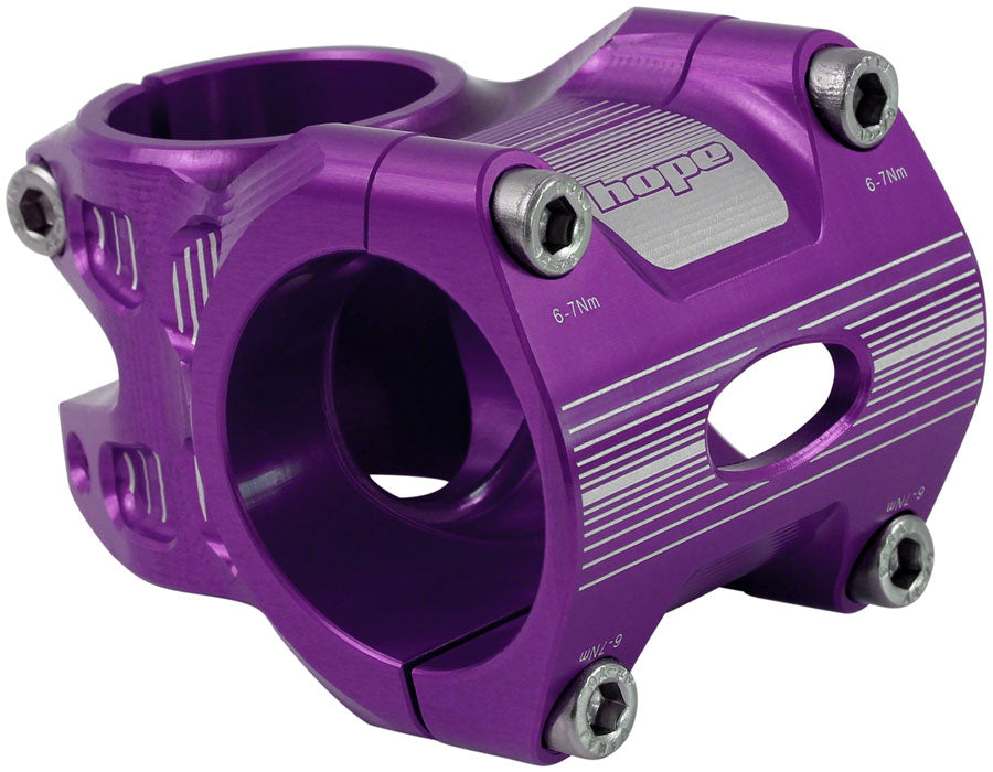 Hope AM/Freeride Stem - 35mm 35 Clamp +/-0 1 1/8" Aluminum Purple - Hope Stems