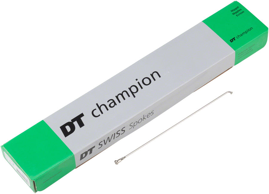 DT Swiss Champion Spoke: 2.0mm 304mm J-bend Silver Box of 100 - DT Swiss Spoke Bulk