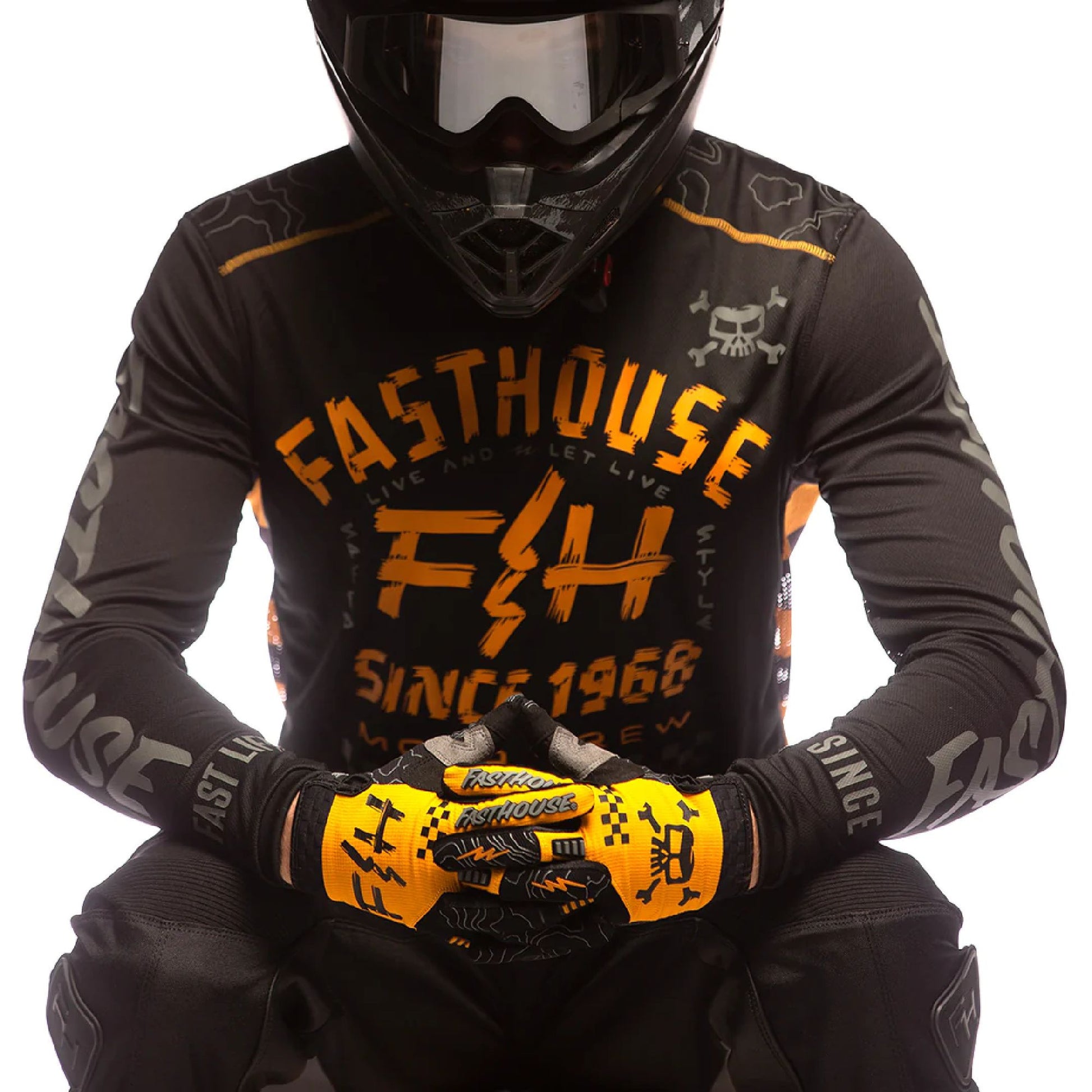 Fasthouse Off-Road Glove Amber/Black Bike Gloves