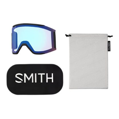 Smith Squad MAG Low Bridge Fit Snow Goggle Black ChromaPop Everyday Rose Gold Mirror - Smith Snow Goggles