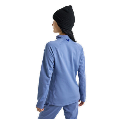 Women's Burton Stockrun Grid Half-Zip Fleece Slate Blue - Burton Insulators & Fleece
