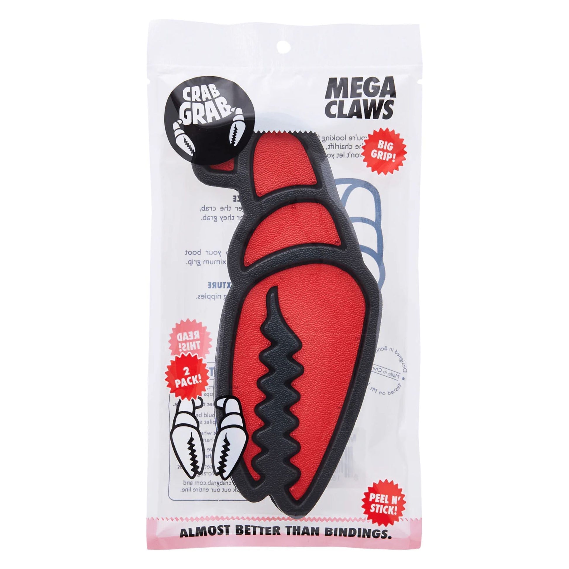 Crab Grab Mega Claw Traction Pad Black Red OS Stomp Pads