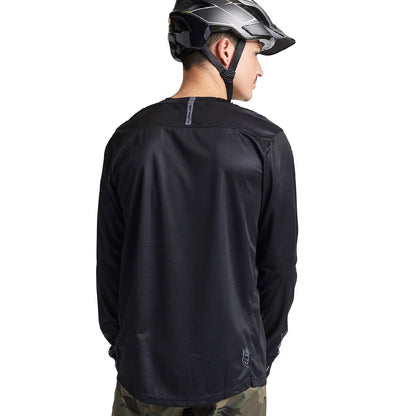 Troy Lee Designs Flowline LS Jersey Solid Black - Troy Lee Designs Bike Jerseys