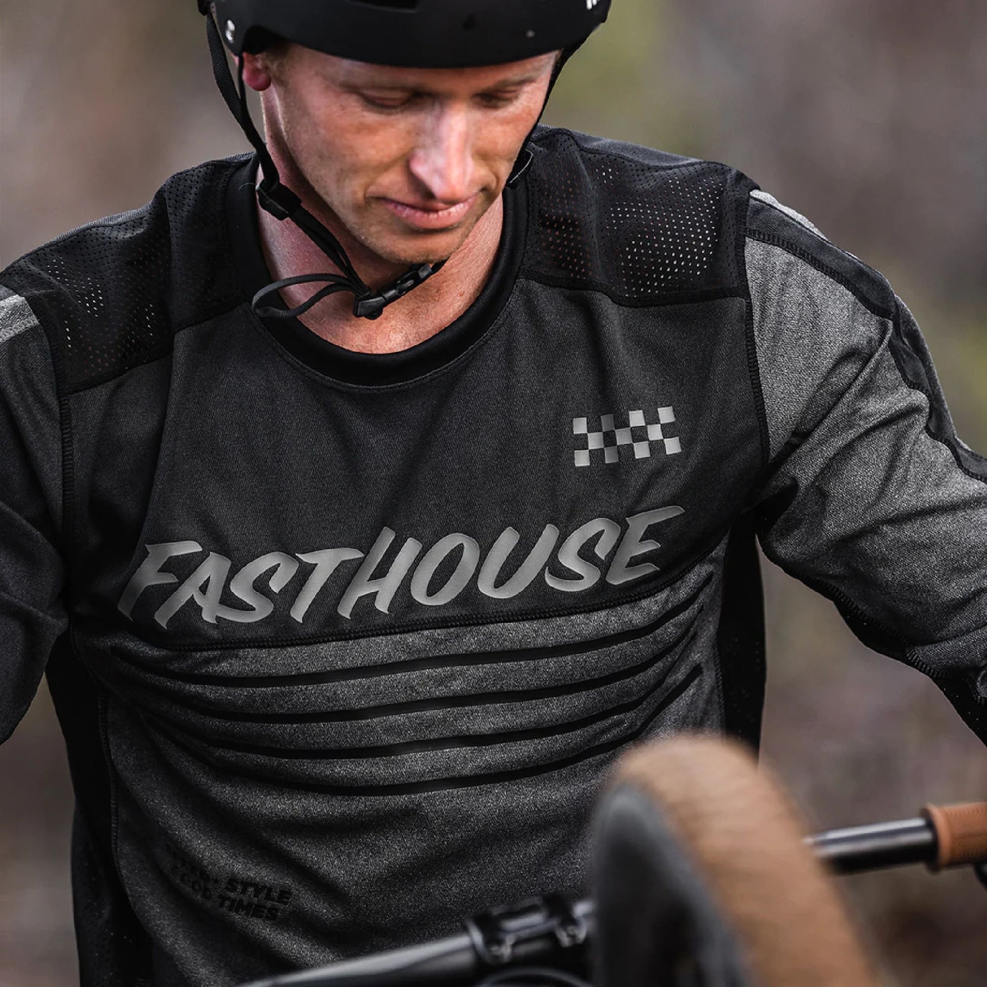 Fasthouse Mercury Classic LS Jersey Black Heather Charcoal Heather - Fasthouse Bike Jerseys
