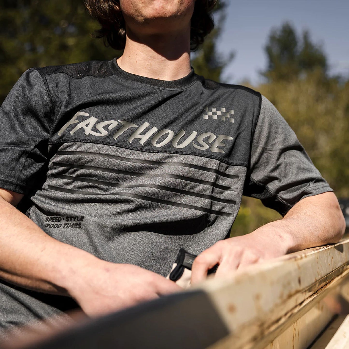 Fasthouse Mercury Classic SS Jersey Black Heather Charcoal Heather Bike Jerseys