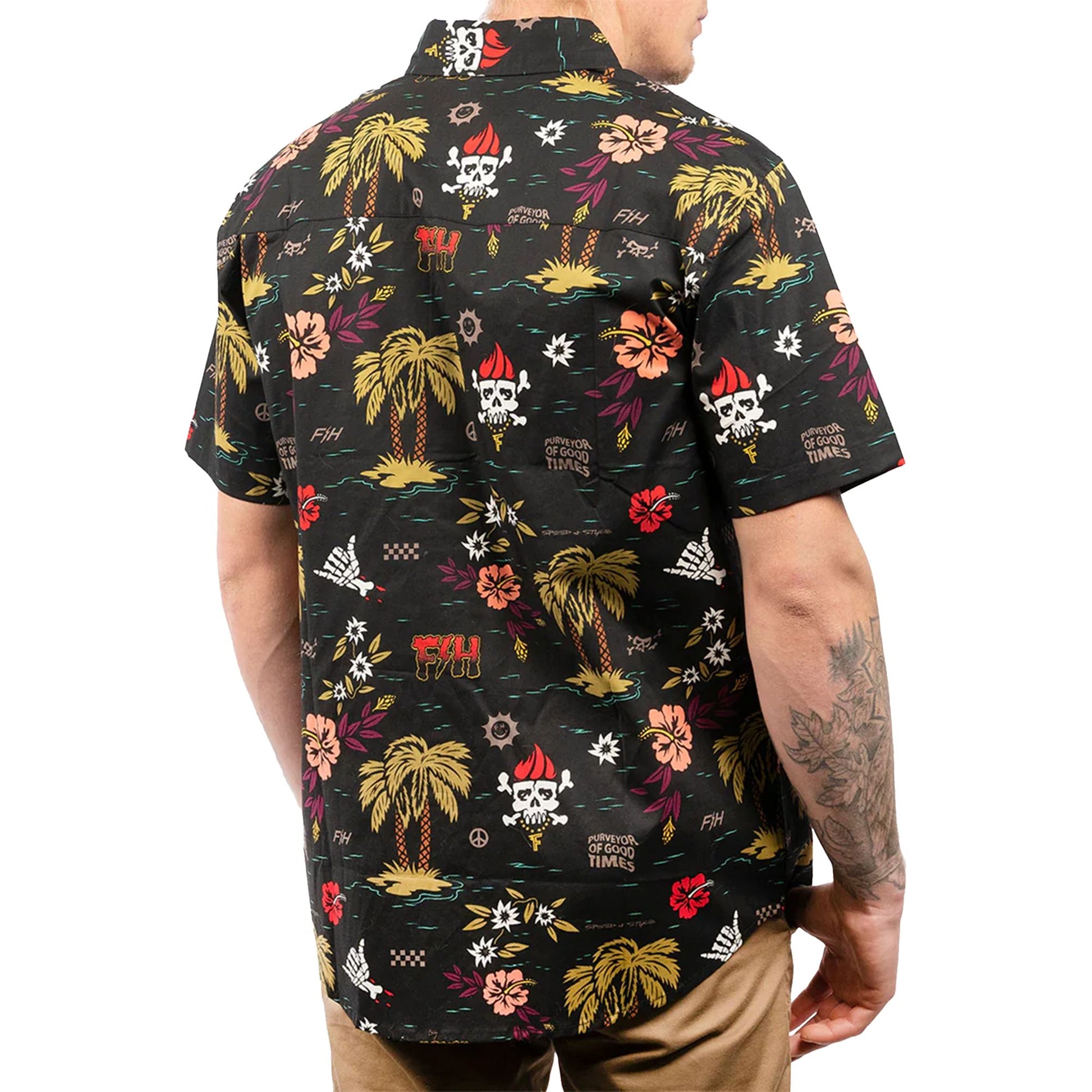 Fasthouse Tribe SS Button-Up Shirt Black - Fasthouse SS Shirts