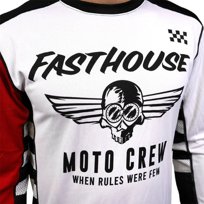 Fasthouse Youth USA Grindhouse Factor Jersey White Black - Fasthouse Bike Jerseys