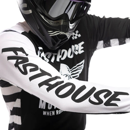 Fasthouse USA Grindhouse Factor Jersey Black White - Fasthouse Bike Jerseys
