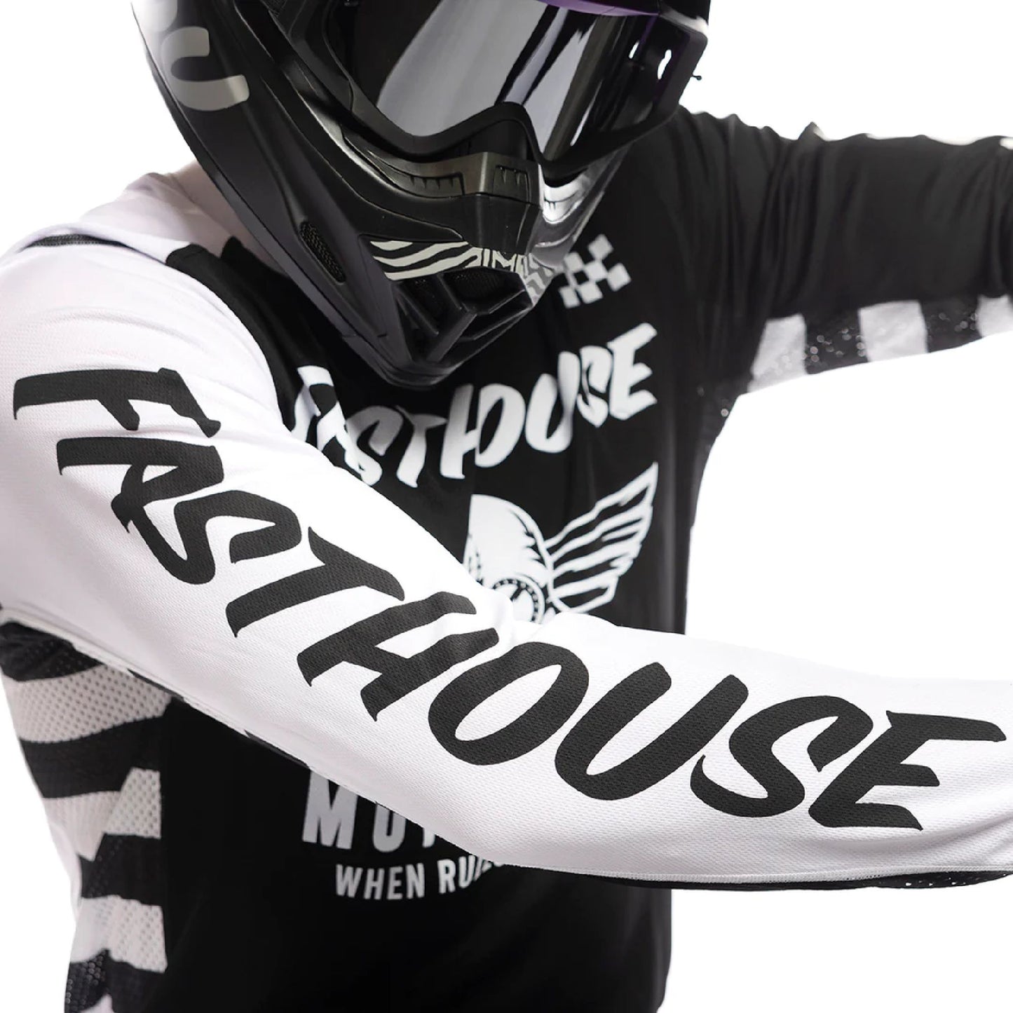 Fasthouse Youth USA Grindhouse Factor Jersey Black/White Bike Jerseys