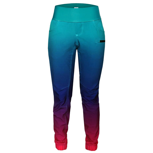 Shredly Women's Limitless Stretch Waistband High-Rise Pant Rainbow Ombre Bike Pants