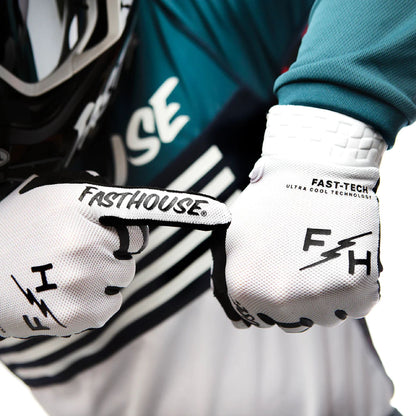 Fasthouse Vapor Glove White Black - Fasthouse Bike Gloves