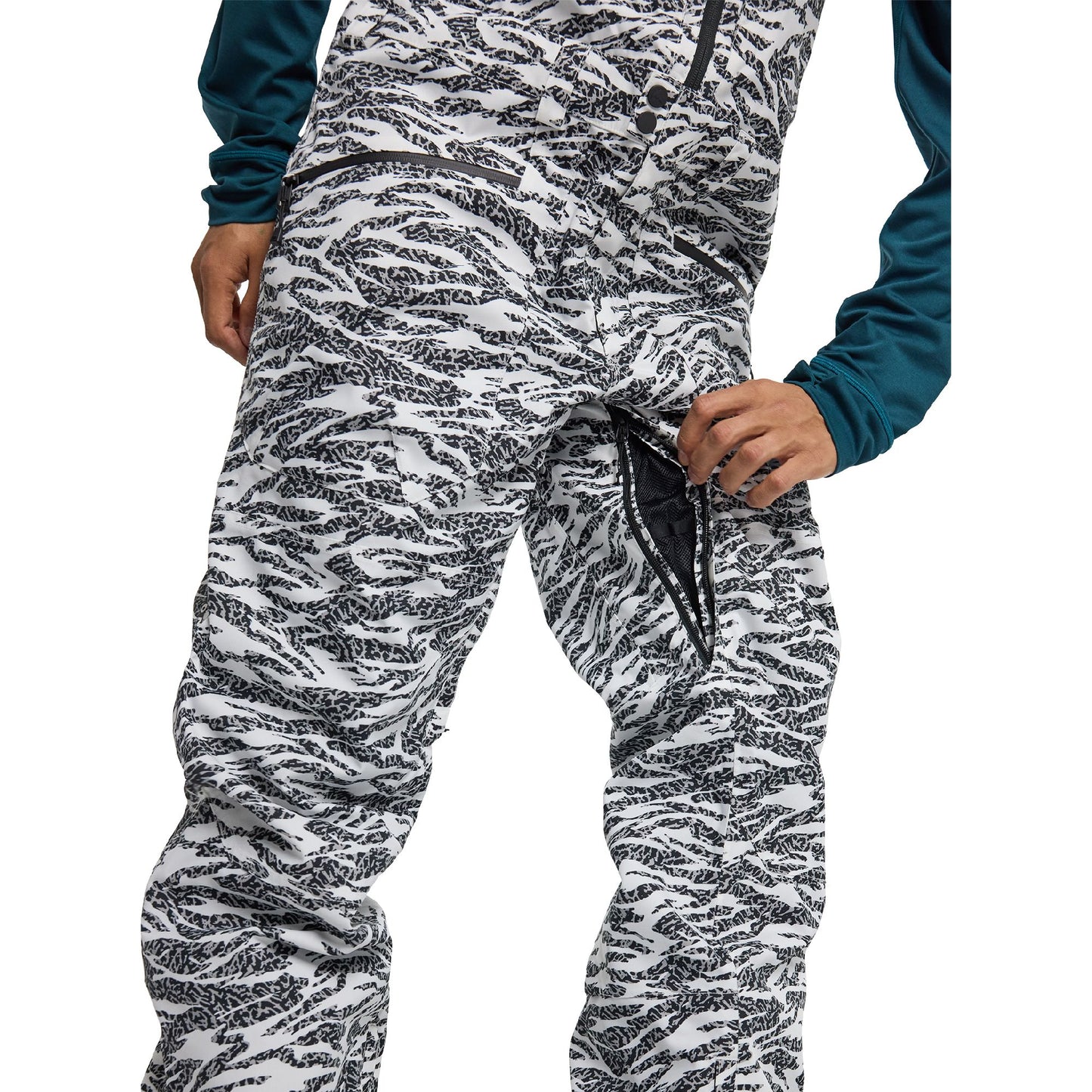 Men's Burton Reserve 2L Bib Pants Zebra Camo - Burton Snow Pants