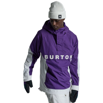 Men's Burton Frostner 2L Anorak Jacket Imperial Purple Stout White - Burton Snow Jackets