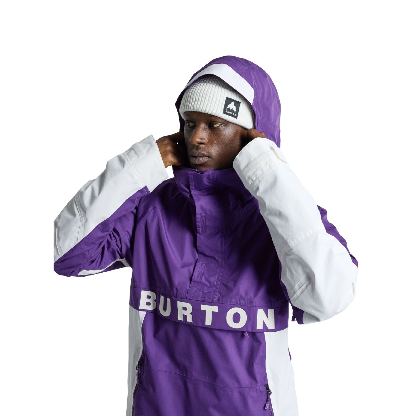 Men's Burton Frostner 2L Anorak Jacket Imperial Purple Stout White - Burton Snow Jackets