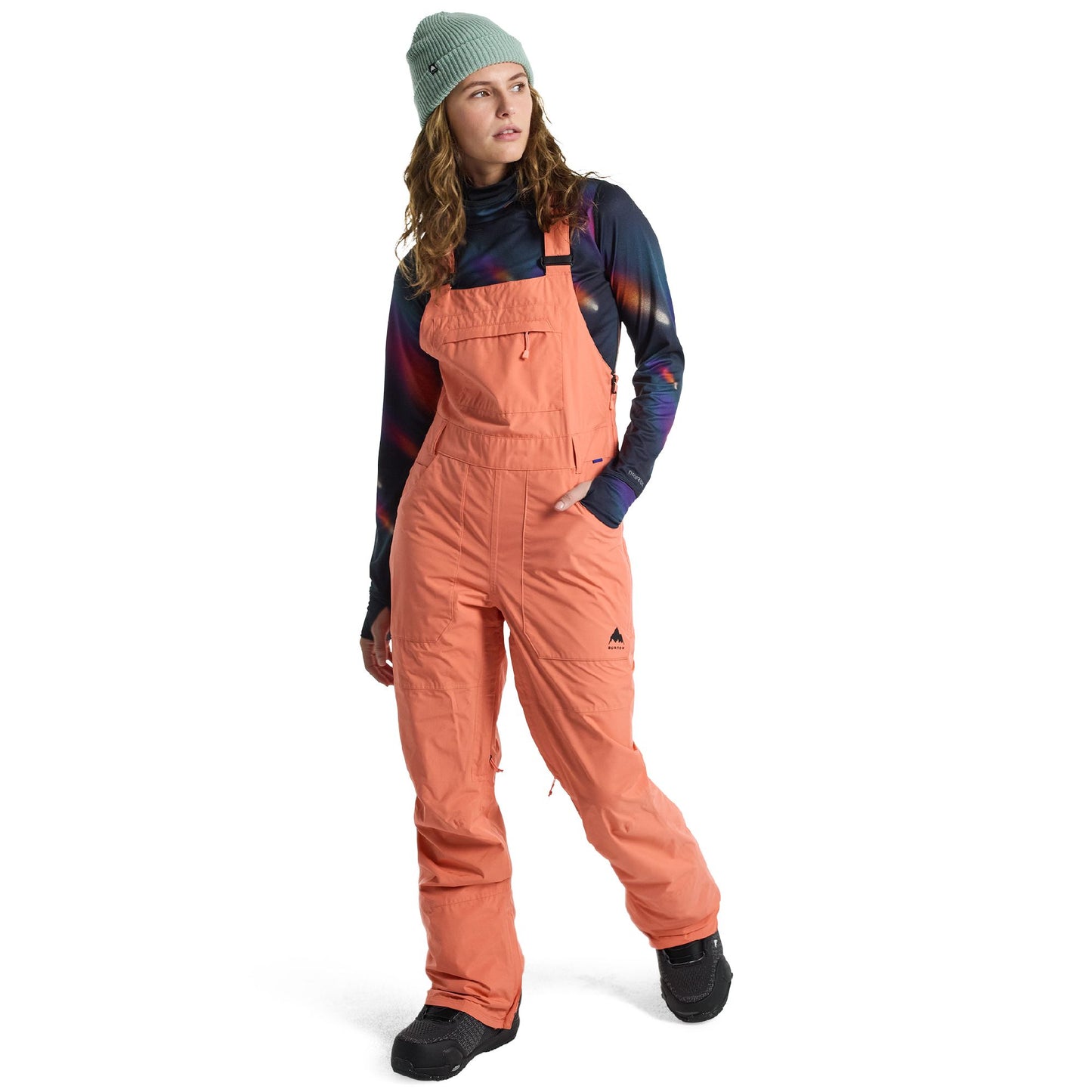 Women's Burton Avalon GORE-TEX 2L Bib Pants Peach Echo - Burton Snow Pants