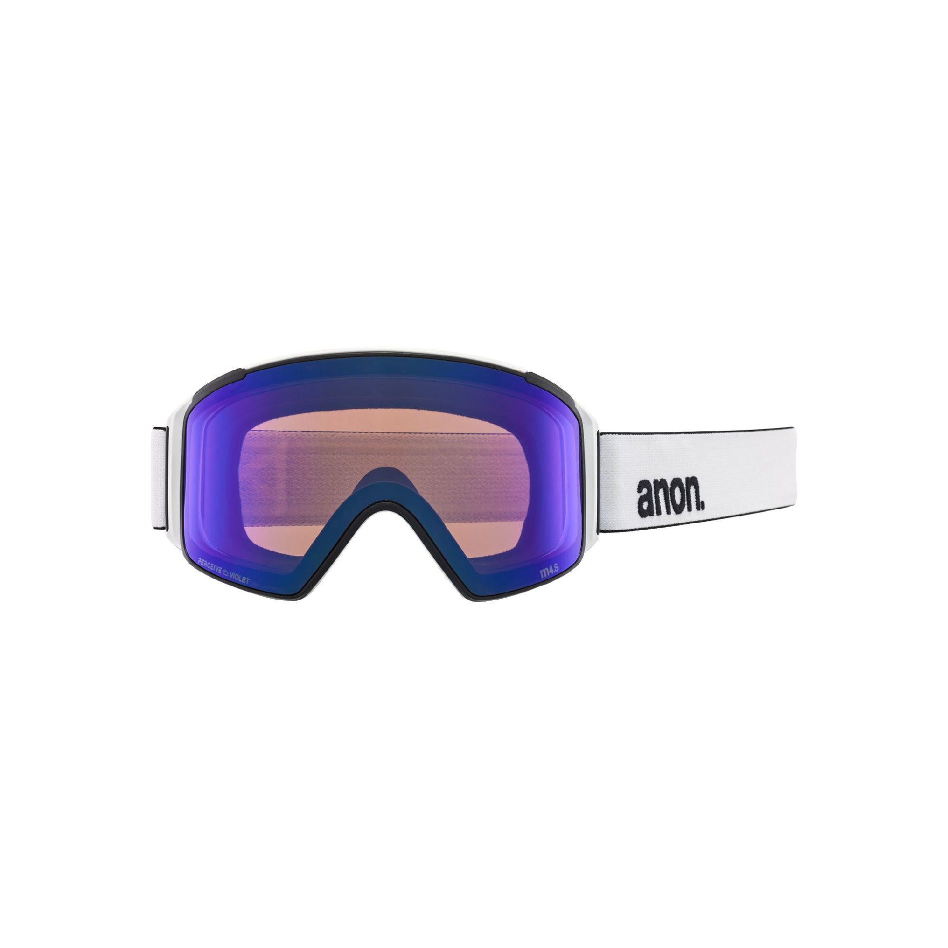 Anon M4S Cylindrical Low Bridge Goggles + Bonus Lens White Perceive Sunny Onyx - Anon Snow Goggles