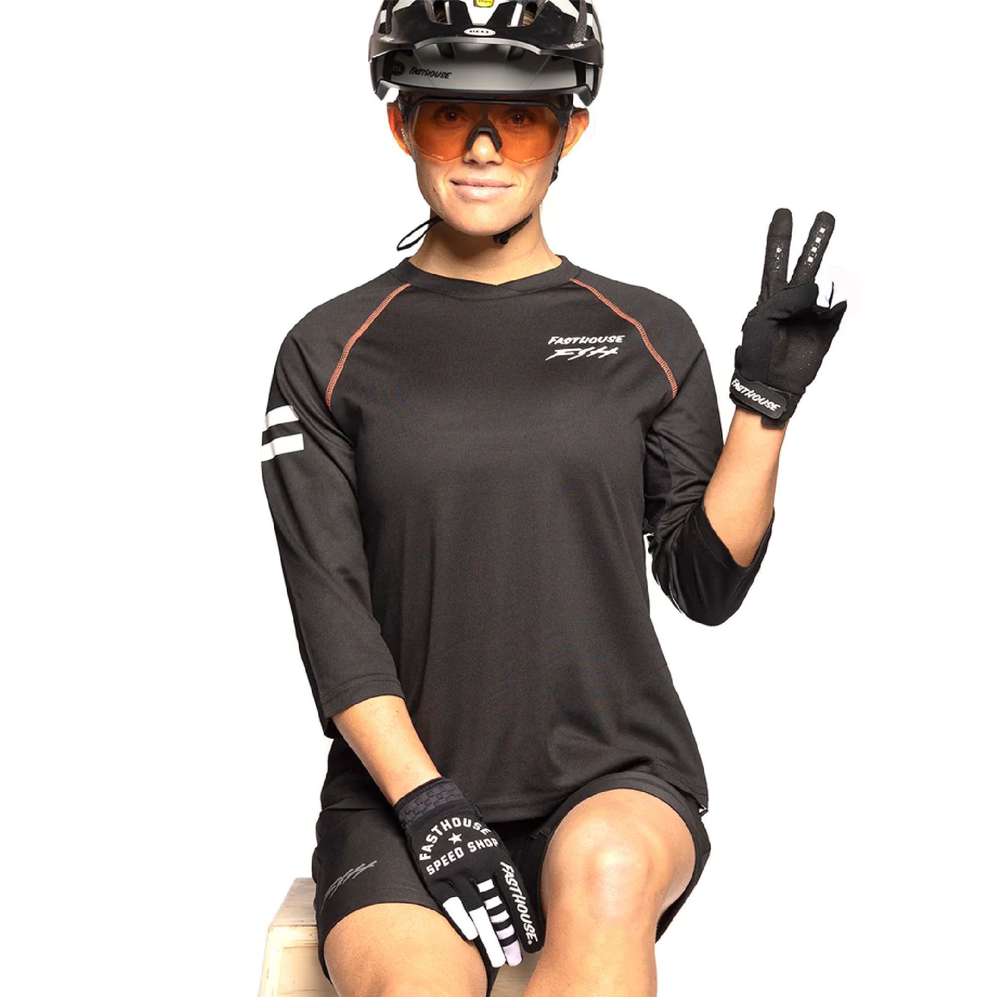 Fasthouse Women's Sidewinder Alloy Raglan Jersey Black Bike Jerseys