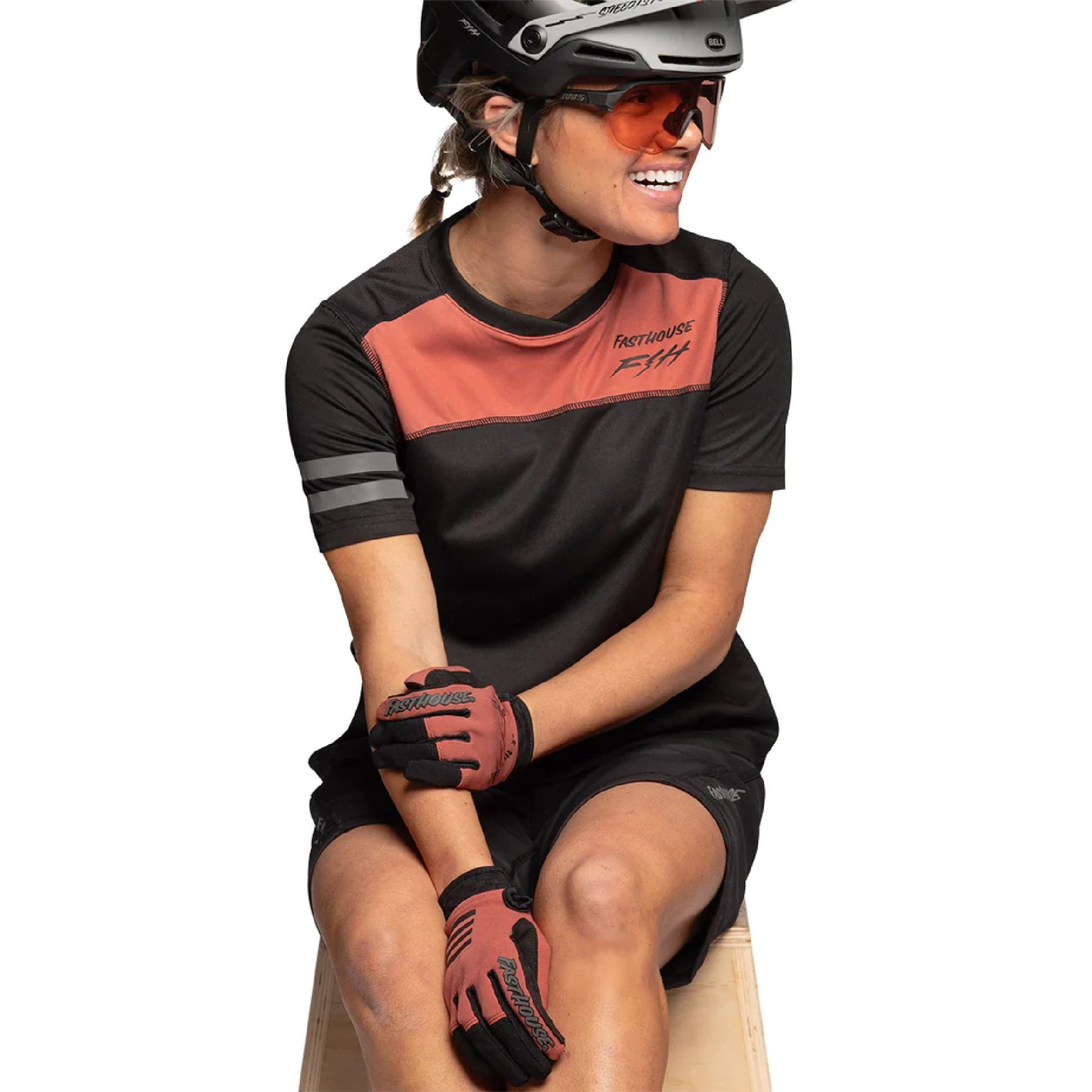 Fasthouse Women's Sidewinder Alloy SS Jersey Mauve Black Bike Jerseys