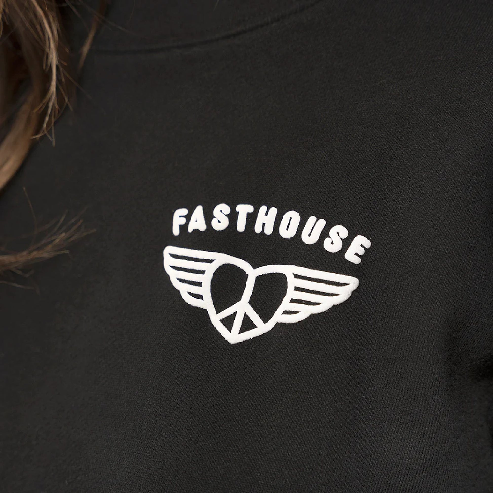 Fasthouse Women's Phoenix Pullover Fleece Washed Black Sweatshirts & Hoodies