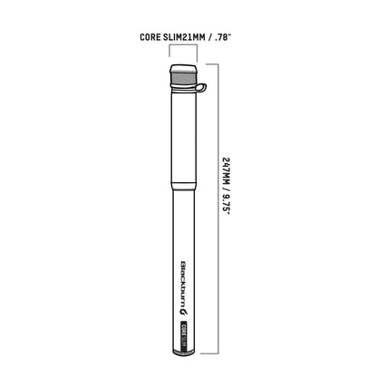 Blackburn Core Slim Mini-Pump Silver OS - Blackburn Bike Pumps